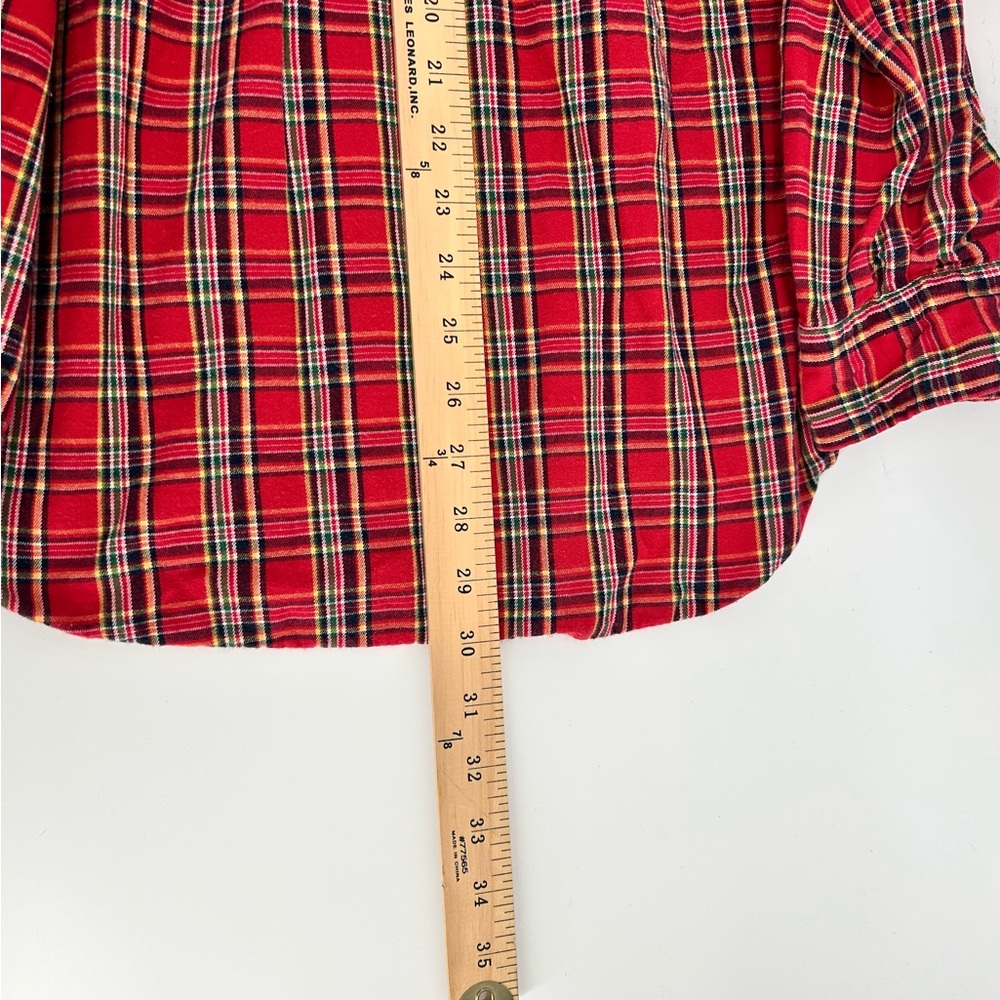 Ralph Lauren Plaid Shirt Mens Medium Red Button Down Green Pony Logo - Picture 9 of 10